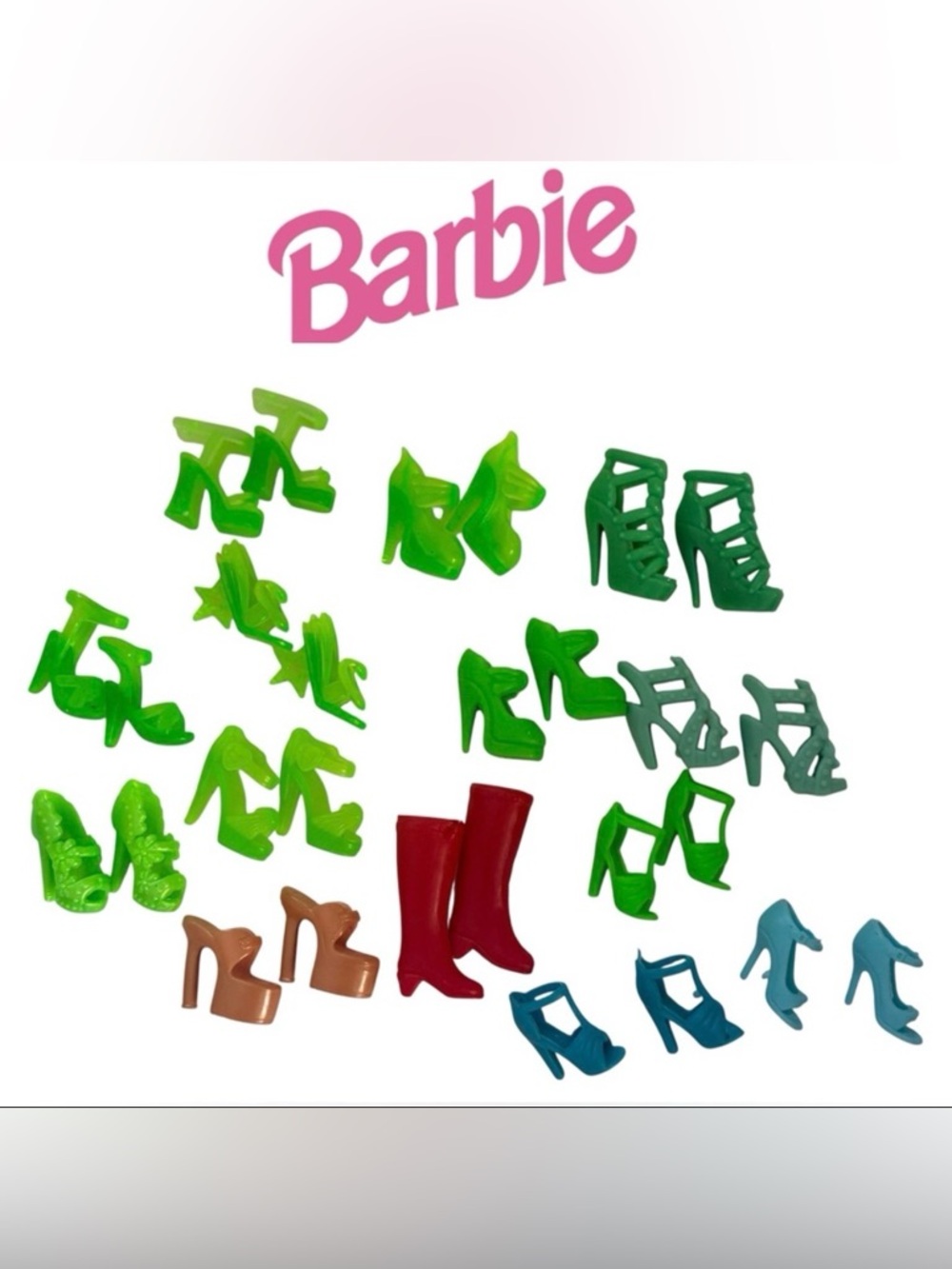 VINTAGE BARBIE DOLL SHOES BUNDLE ASSORTED COLOURS